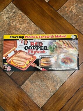 Red Copper Flipwich Stovetop Panini & Sandwich Maker - Red
